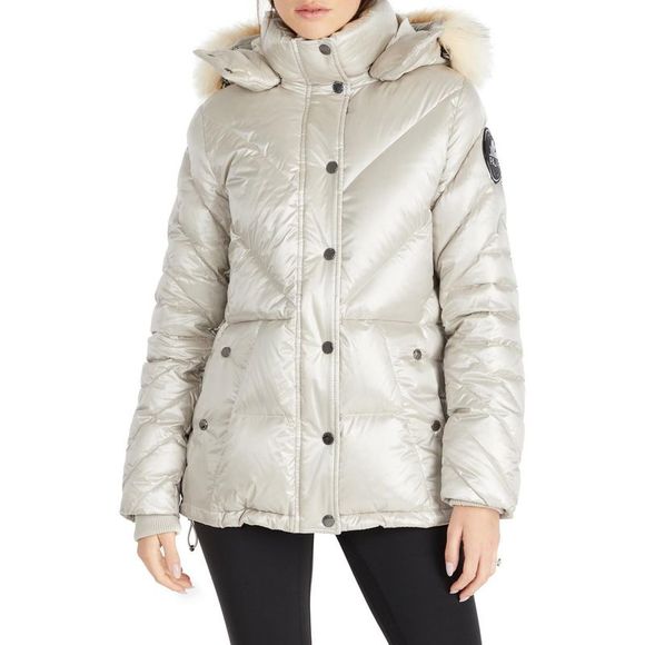 Pajar Silver Women's Jacket with Fur Trim - Picture 1 of 5